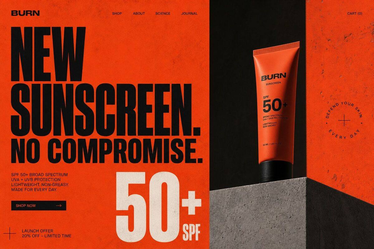 Burn sunscreen