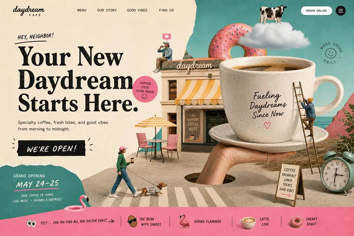 Daydream Café — café brand site we designed and built
